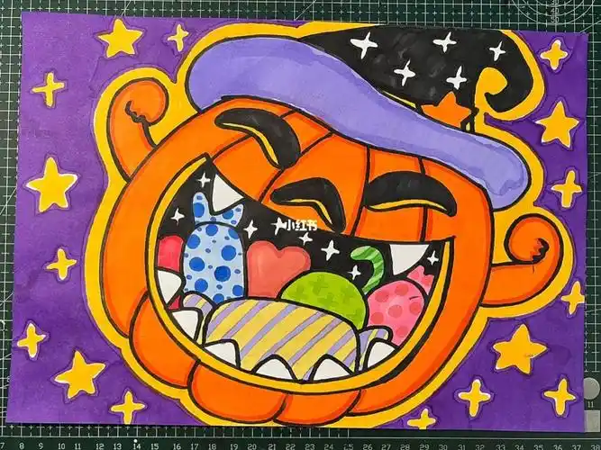 儿童画  #简笔画  #南瓜灯  #万圣节  #万圣节南瓜  #少儿美术