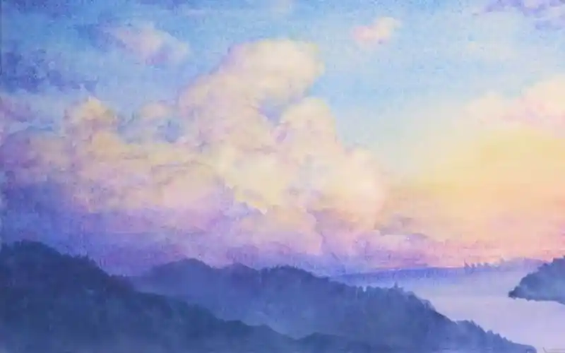 【水彩画】傍晚的天空超简单画法新手向