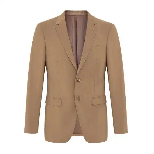 liu·jouomo/liu·jouomo棕色经典简约款休闲文雅男士西服套装