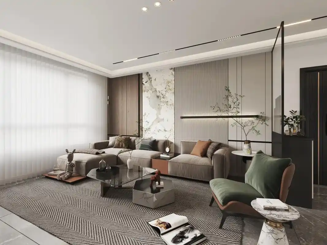 粉丝大禹华邦140平现代简约效果图分享.#长春装修 #装修的 - 抖音