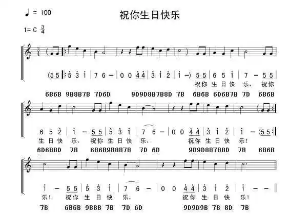 十孔口琴生日快乐简谱生日快乐歌简谱口琴版