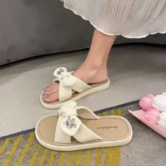 361断码踩屎感甜美风拖鞋女2024夏季软底孕妇凉拖鞋今年流行平底米