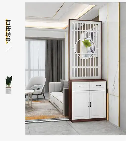 森辰玄关柜屏风隔断客厅入户正对门轻奢进门酒柜简约置物架鞋柜新中式