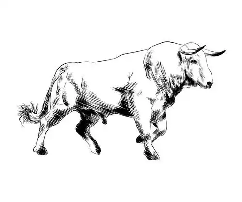 手绘风格简笔画野牛野生动物图片免扣素材