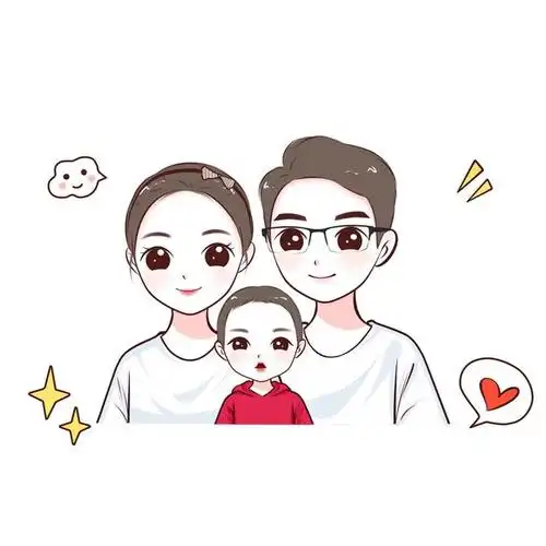家庭头像合集,可爱一家三口图片设计,甜蜜幸福