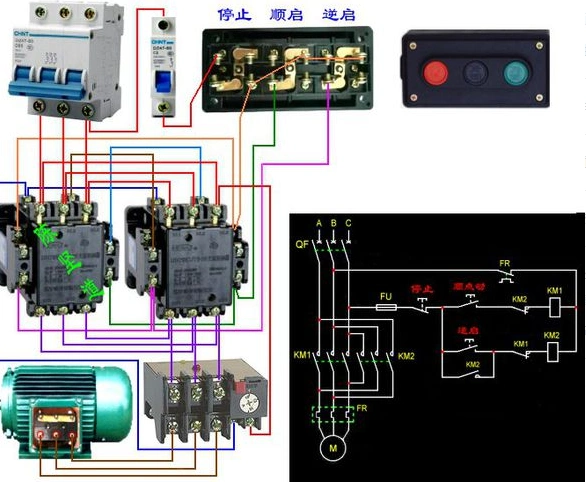 三相380v上下开关接线图