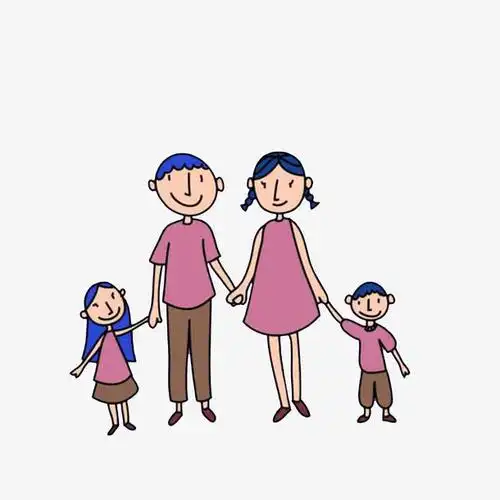 手牵手的一家人