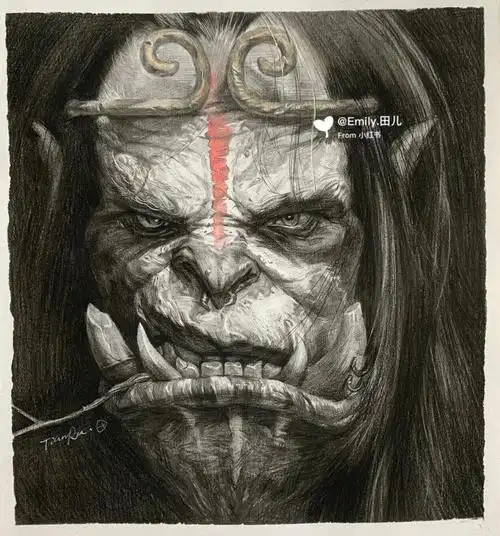 魔兽世界素描人物