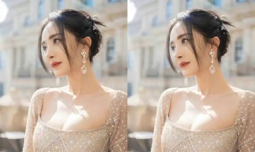 杨幂出席活动身穿一袭细闪修身长裙,贴身裙勾勒完美身材,你爱了吗?