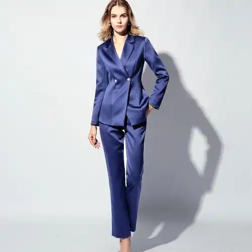 欧美西服时尚高端藏蓝气质大牌新气质套装女裤西装