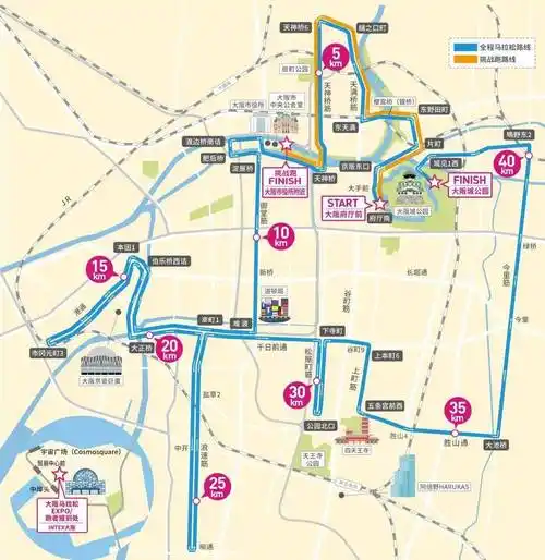 2024大阪马拉松路线图在去年的大阪马拉松中,日本选手西山和弥,池田耀