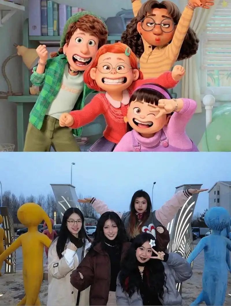 四人拍照姿势(青春变形记) 可爱活泼百分百%