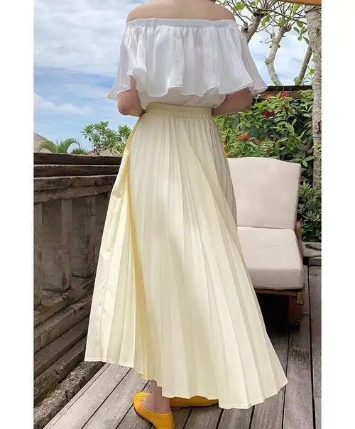 法式气质优雅 百褶裙 长裙 春夏 1280-1