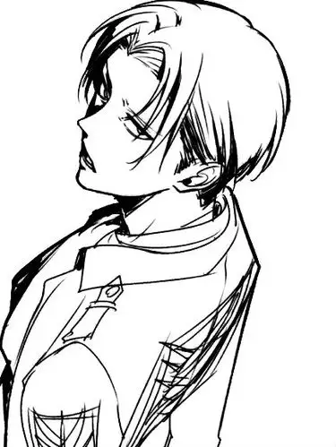 求进击的巨人利威尓兵长的黑白帅图.