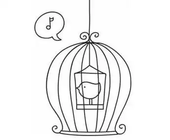笼子里的小鸟简笔画