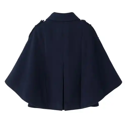 2020早春新款小众气质披肩英伦赫本小个子短款斗篷毛呢外套呢大衣