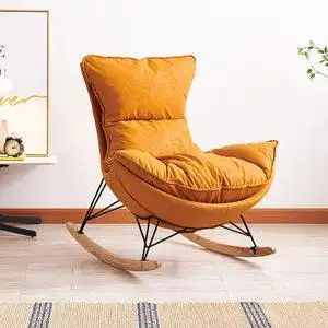 北欧阳台z家用休闲懒人沙发蜗牛椅子单人逍遥北欧实木摇椅懒人沙发