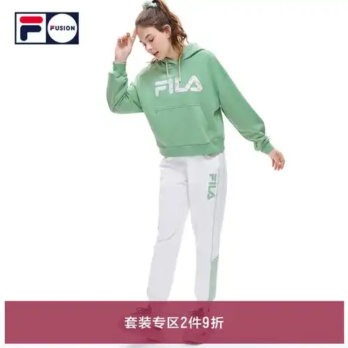 fila fusion斐乐潮牌2022春季新款运动套装女时尚休闲卫衣长裤女