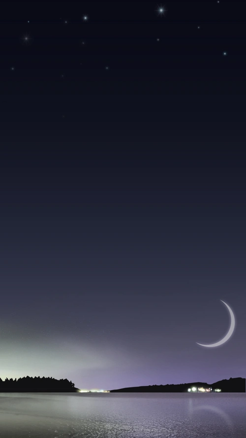 浅紫色渐变月夜星空h5背景素材