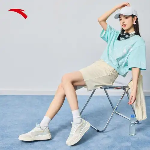 安踏胶弹板鞋 关晓彤同款 女2023夏季 子 厚底轻便透气板鞋 休闲鞋