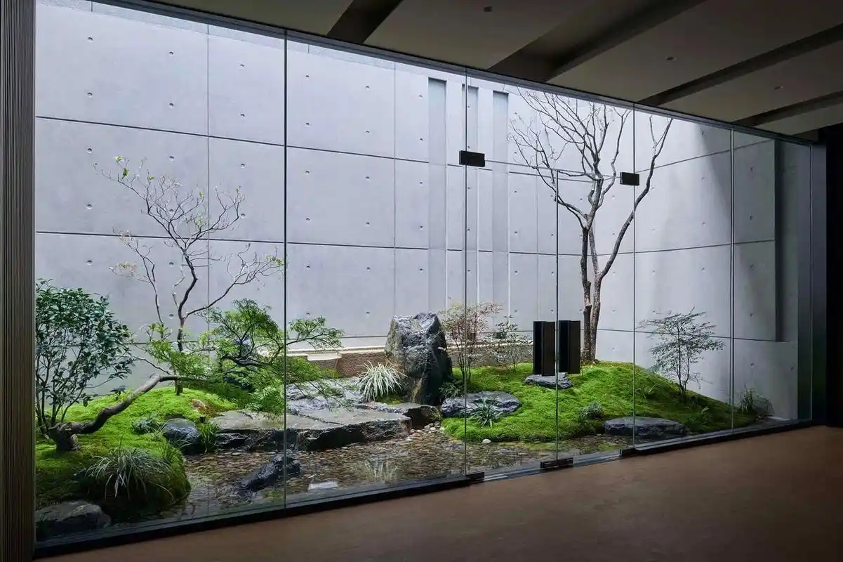 狭长的天井禅意景观 禅意景观 苔藓微景观 自然的生活方式