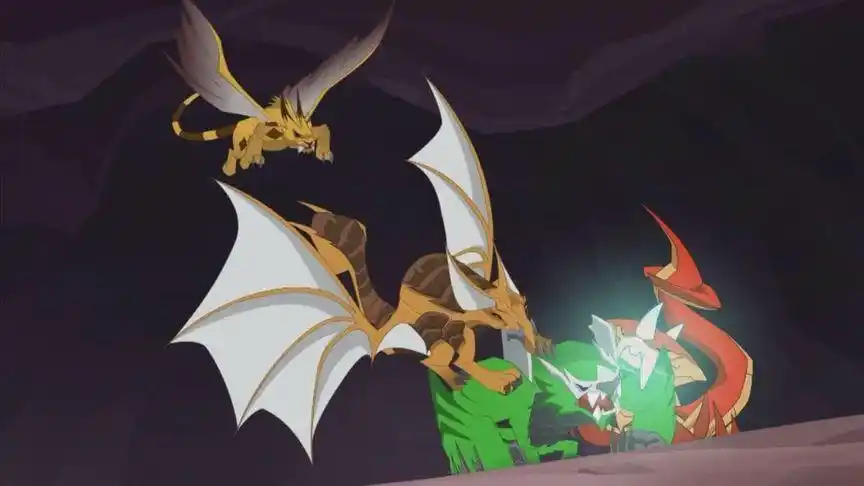 刺比毒牙兽成为泰羽的新对手,黑翼灵丝兽加入战斗3vs1