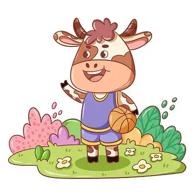 卡通可爱拟人化十二生肖之牛插画素材png