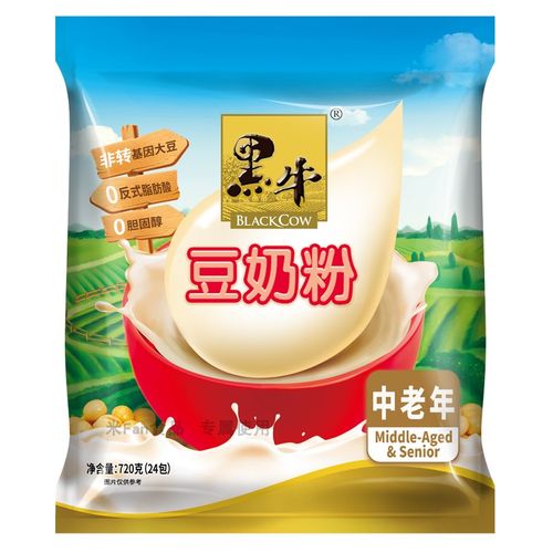 黑牛高钙豆奶粉700克约23包维他命中老年儿童ad钙热天然粉粉食品