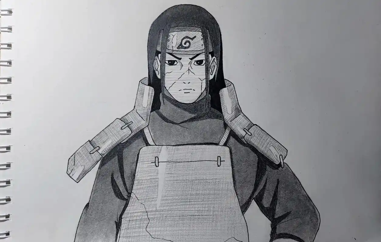 临摹 #火影忍者 #手绘 #素描 #千手柱间 忍者之神 - 抖音