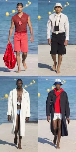 半裸的男模在蔚蓝海岸组团走秀,这画面美的让人不敢直视