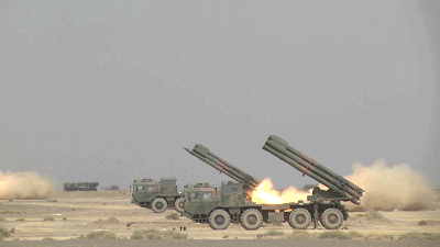 4/ 9展示了phl-03式火箭炮的强大性能,火箭弹准确地命中了直径30米的