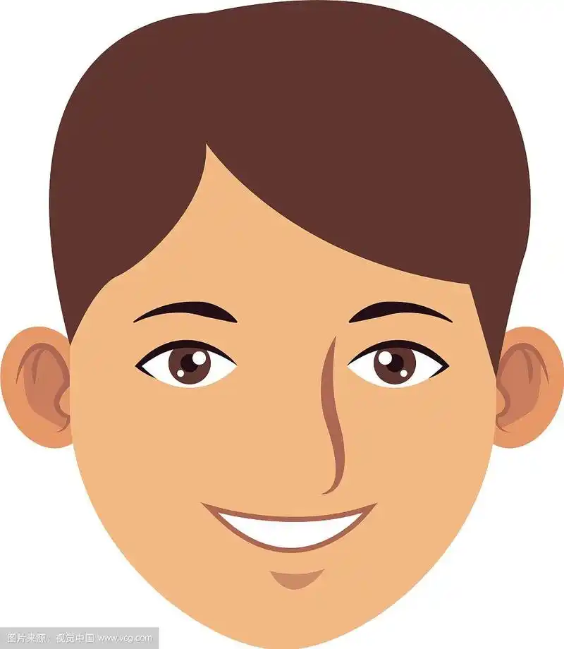年轻人脸卡通