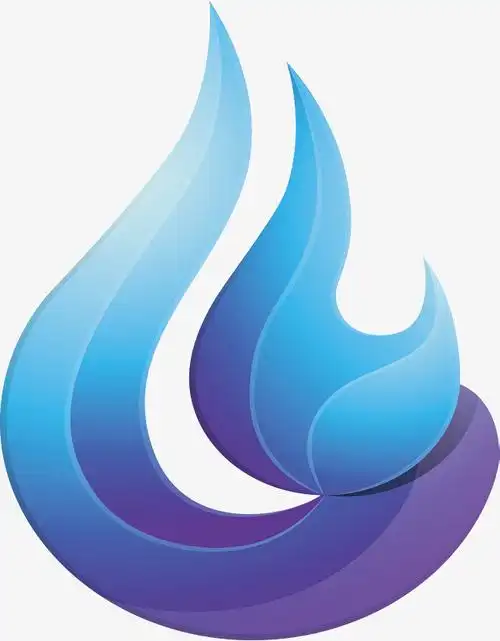 超质感冷金蓝色火焰圈燃气火焰透明底装饰素材