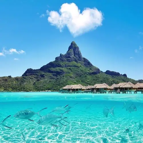 白云爱心碧海蓝天头像