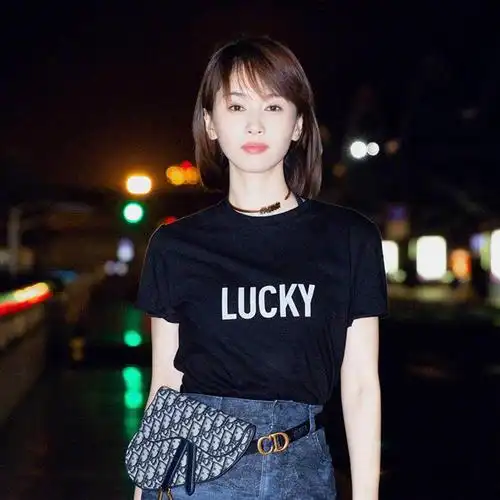 明星王子文同款t恤男女2019夏装新款短袖纯棉宽松黑色情侣上衣潮