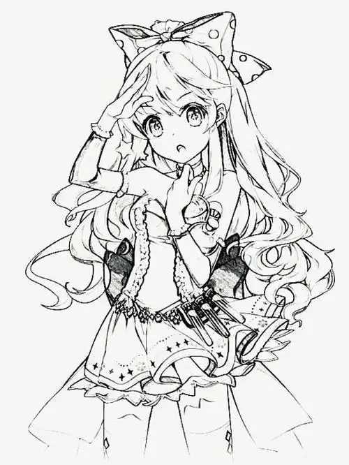 少女简笔画古风风中的小女孩简笔画漂亮的卡通人物简笔画大全元气少女