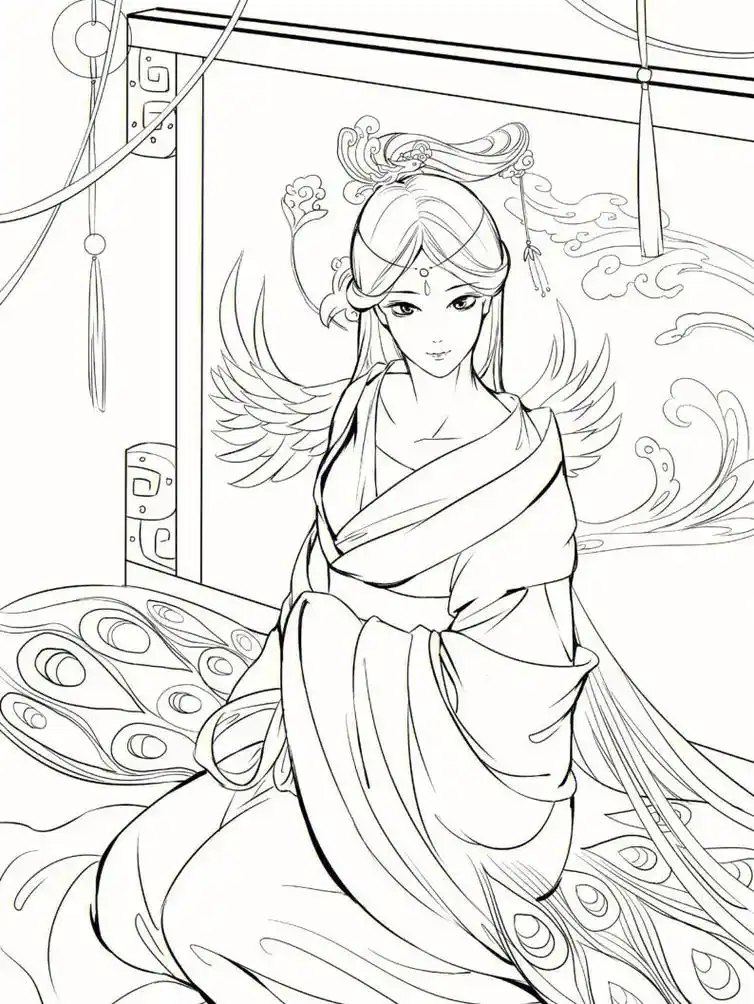 古风人物线稿教程想学的宝子一起吧