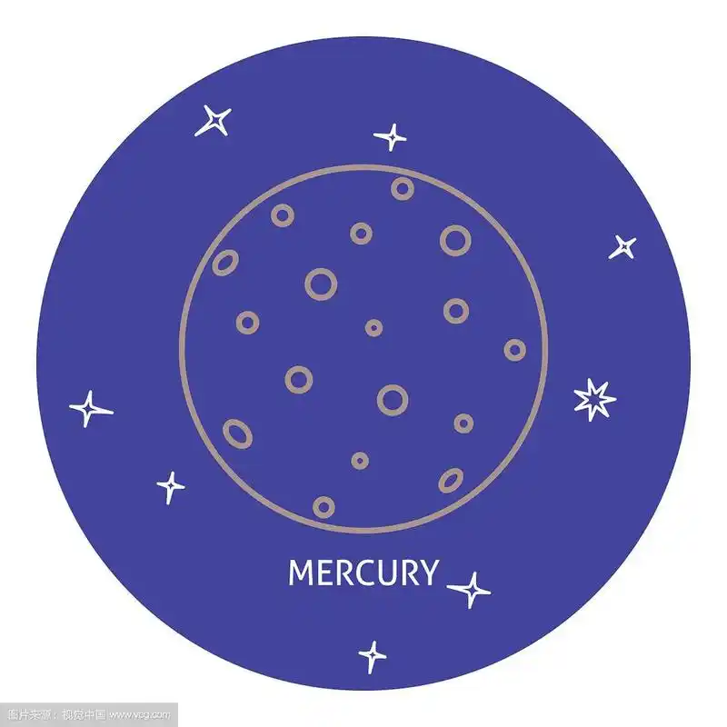行星水星图标在细线风格