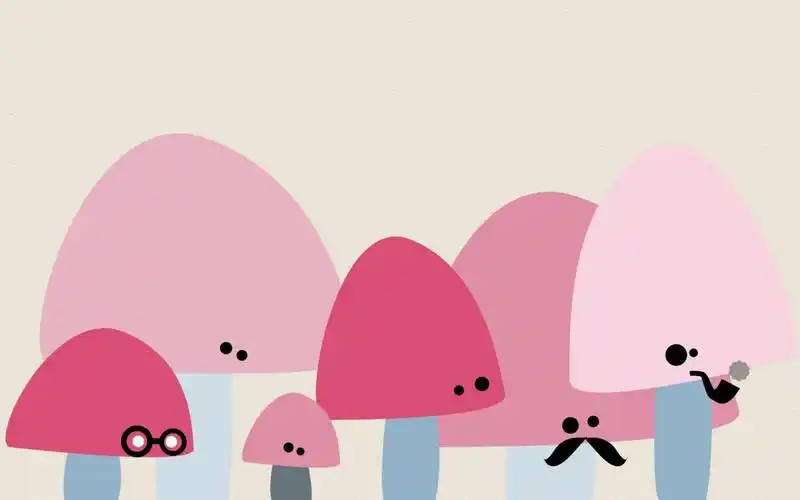卡通蘑菇小人简约桌面壁纸