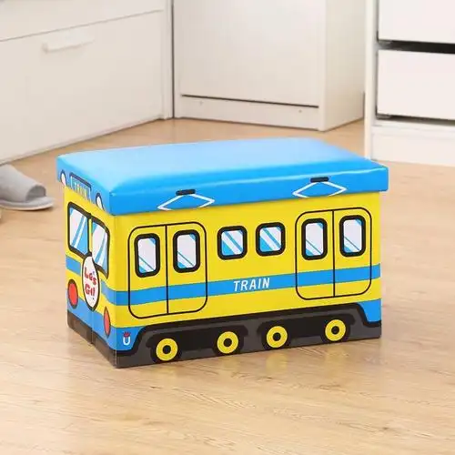可坐长方形折叠汽车凳公交车汽车箱收纳储物换鞋凳卡通儿童玩具箱