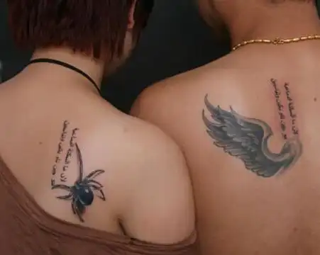 情侣背部纹身图案