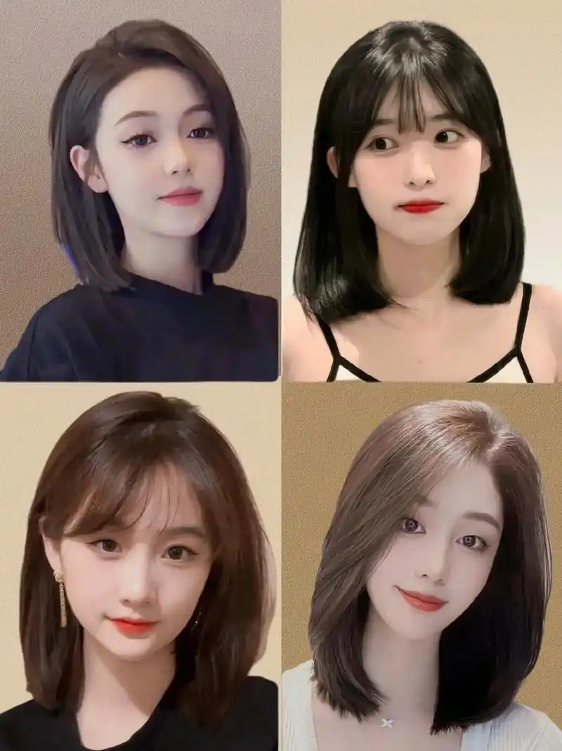 显脸小短发合辑来喽.这几款发型太显发量了,超级显脸小哟 女孩 - 抖音