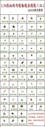 最全的热血传奇1.76版装备道具大全一览表