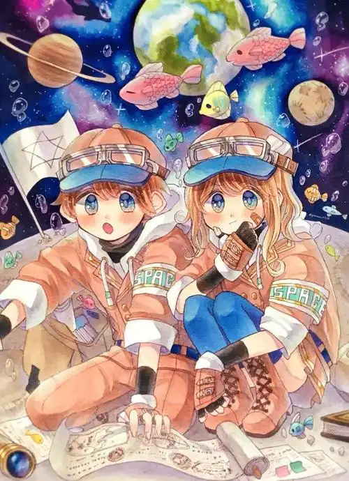 马克笔插画 |小正太与女孩 q版动漫卡通人物手绘 新手入门