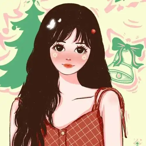 超可爱的手绘女生头像,红红火火的卡通头像