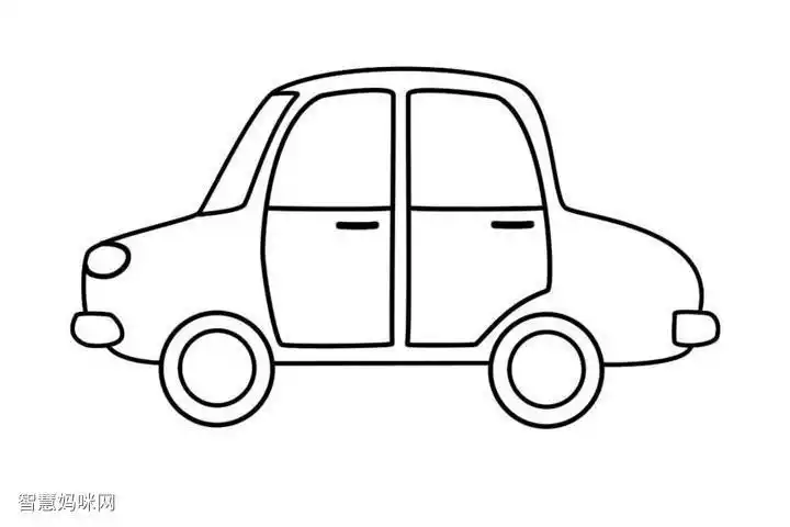 黑白简笔画车