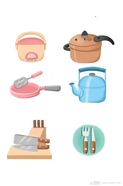 手绘卡通可爱厨具生活用品