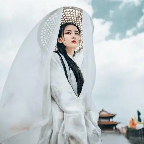 斗笠帽古风女古装汉服影视舞台道具cos怜怜夏季防晒遮阳幕离面纱