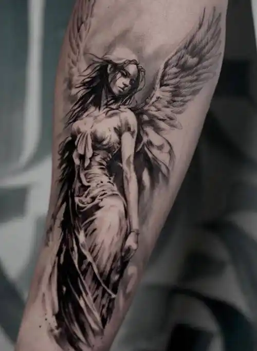 上海纹身店,浦东由龙纹身工作室 天使纹身图案分享_位置_守护_胸口