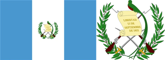 危地马拉的国旗与国徽  图/wiki commons